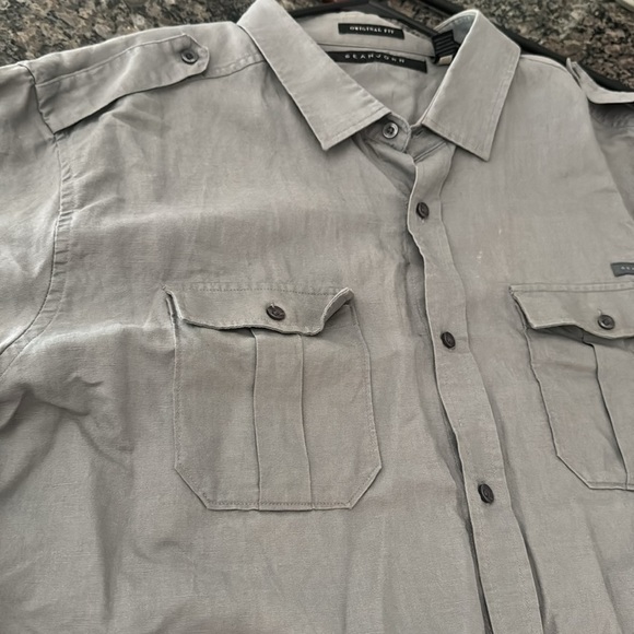 Sean John Gray Men's shirt sleeve button down 3XL - Picture 10 of 12